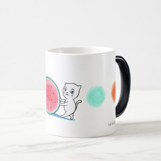 Wassermelone Cat Tasse Cup (VorderseiteRechts)