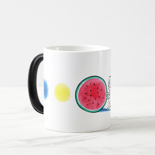 Wassermelone Cat Tasse Cup (Vorderseite Links)