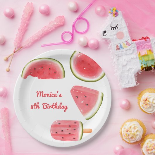 Wassermelone cooler Kindergeburtstag Pappteller (Party)