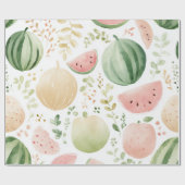 Wassermelone Cute Farbige Rosa Grün Geschenkpapier (Flach)