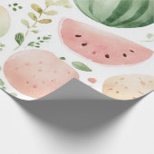 Wassermelone Cute Farbige Rosa Grün Geschenkpapier (Ecke)