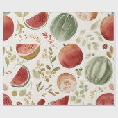 Wassermelone Cute Farbige Rosa Grün Geschenkpapier (Flach)