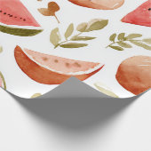 Wassermelone Cute Farbige Rosa Grün Geschenkpapier (Ecke)