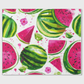 Wassermelone Cute Farbige Rosa Grün Geschenkpapier (Flach)