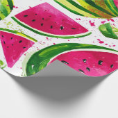 Wassermelone Cute Farbige Rosa Grün Geschenkpapier (Ecke)