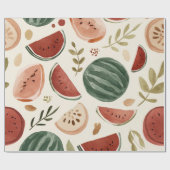 Wassermelone Cute Farbige Rosa Grün Geschenkpapier (Flach)