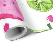 Wassermelone Cute Farbige Rosa Grün Geschenkpapier (Rolleneckpunkt)