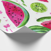 Wassermelone Cute Farbige Rosa Grün Geschenkpapier (Ecke)