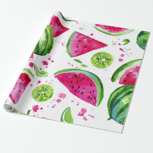 Wassermelone Cute Farbige Rosa Grün Geschenkpapier