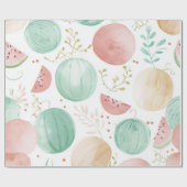 Wassermelone Cute Farbige Rosa Grün Geschenkpapier (Flach)