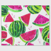 Wassermelone Cute Farbige Rosa Grün Geschenkpapier (Flach)
