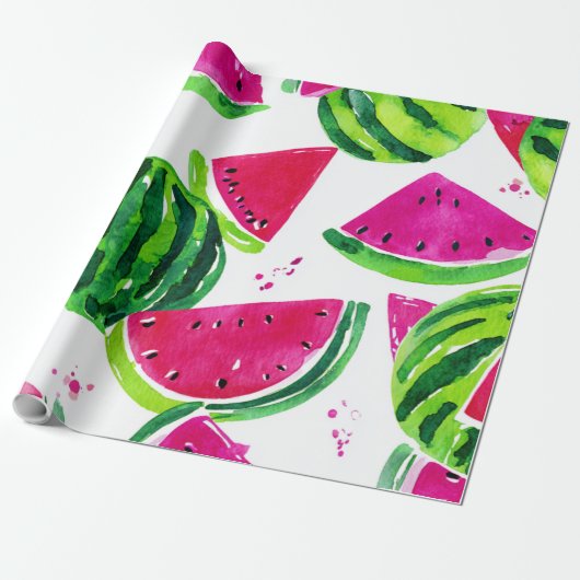 Wassermelone Cute Farbige Rosa Grün Geschenkpapier (Ungerollt)