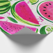 Wassermelone Cute Farbige Rosa Grün Geschenkpapier (Ecke)