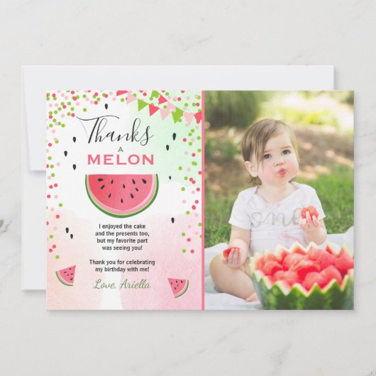 Wassermelone Danke, dass Sie die erste Karte in ei (Vorderseite)