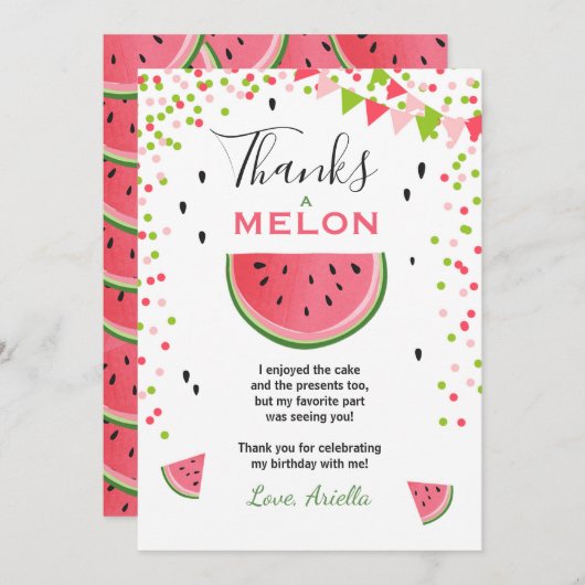 Wassermelone Danke, dass Sie die erste Karte in ei (Vorne/Hinten)