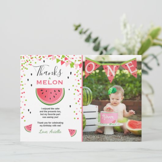 Wassermelone Danke, dass Sie die erste Karte in ei (Stehend Vorderseite)