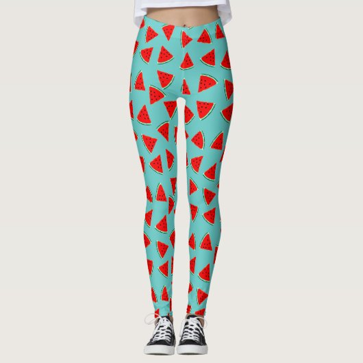 Wassermelone Dreiecke Leggings (Vorderseite)