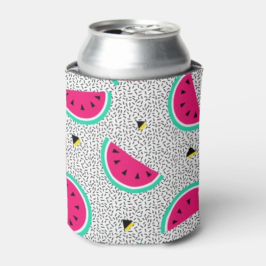 Wassermelone Dreiecke: Retro-Sommertextur. Dosenkühler (Kanne Vorderseite)