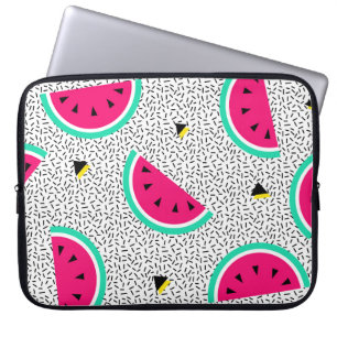 Wassermelone Dreiecke: Retro-Sommertextur. Laptopschutzhülle