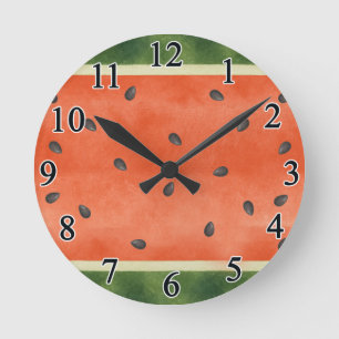 Wassermelone, egal wie man sie schneidet, Sommerfr Runde Wanduhr