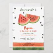 Wassermelone Egal wie Sie es schneiden 1. Geburtst Einladung (Vorderseite)