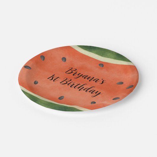 Wassermelone, egal wie Sie es Sommer-Party schneid Pappteller (Schrägansicht)