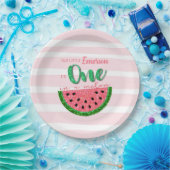 Wassermelone, eine in einer Melon-Einladungsplatte Pappteller (Party)