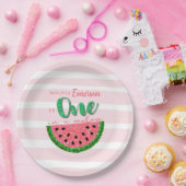 Wassermelone, eine in einer Melon-Einladungsplatte Pappteller (Party)