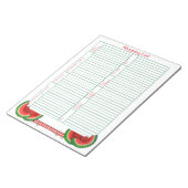 Wassermelone-Einkaufsliste Notizblock (angewinkelt)