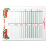 Wassermelone-Einkaufsliste Notizblock (Vorderseite)