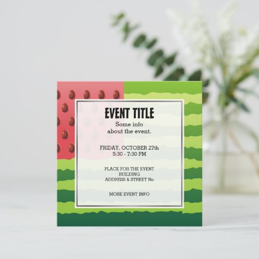 Wassermelone Einladung (Stehend Vorderseite)
