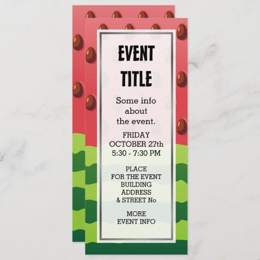 Wassermelone Einladung (Vorne/Hinten)