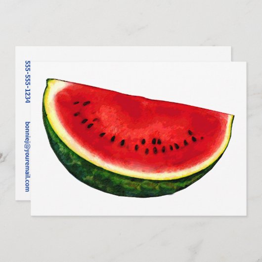 Wassermelone Einladung (Vorne/Hinten)