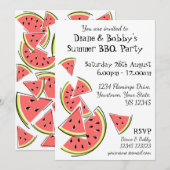 Wassermelone-Einladung gemustert zurück Einladung (Vorne/Hinten)
