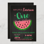 Wassermelone, Einladung Glitzer (Vorne/Hinten)