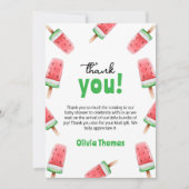 Wassermelone Eis Creme Bereit zum Pop Kinderdusche Dankeskarte (Vorderseite)