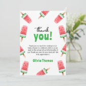Wassermelone Eis Creme Bereit zum Pop Kinderdusche Dankeskarte (Stehend Vorderseite)