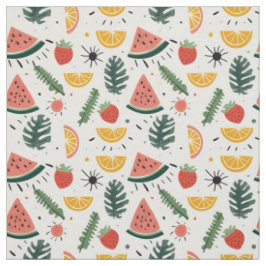 Wassermelone, Erdbeere & Orange Muster Stoff