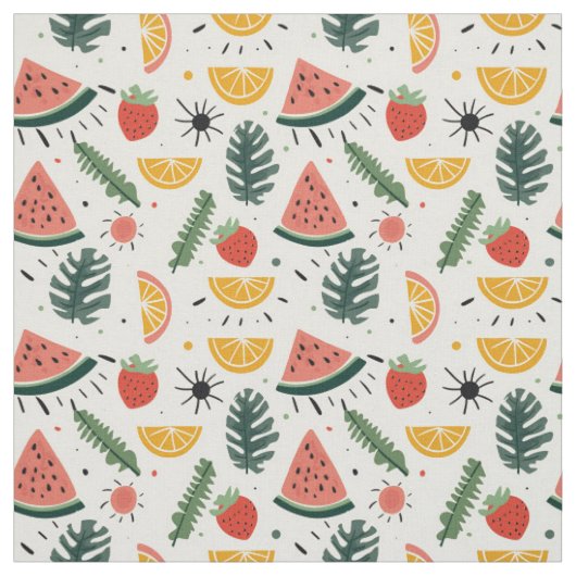 Wassermelone, Erdbeere & Orange Muster Stoff (Muster)