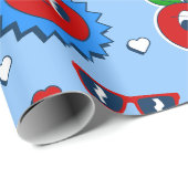 Wassermelone Erde valentine 1960er Geschenkpapier (Rolleneckpunkt)