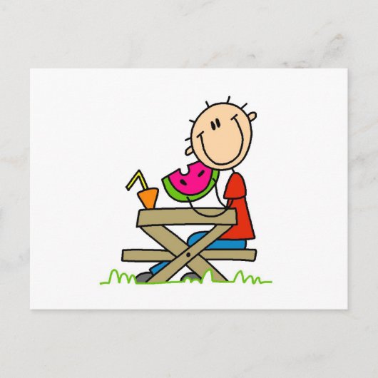 Wassermelone essen postkarte (Vorderseite)