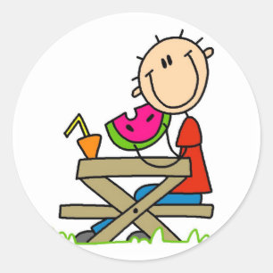 Wassermelone essen runder aufkleber
