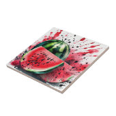 Wassermelone Explosion Wasserfarbe Fliese (Seite)