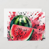 Wassermelone Explosion Wasserfarbe Postkarte (Vorne/Hinten)