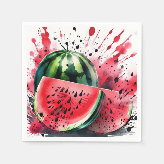 Wassermelone Explosion Wasserfarbe Serviette (Vorderseite)