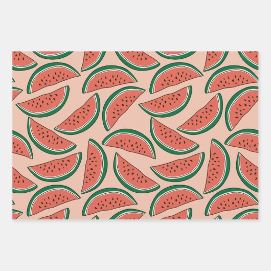 Wassermelone Farbenfroher rosa grüner Sommer Geschenkpapier Set (Vorderseite 2)