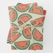 Wassermelone Farbenfroher rosa grüner Sommer Geschenkpapier Set (Beispiel)