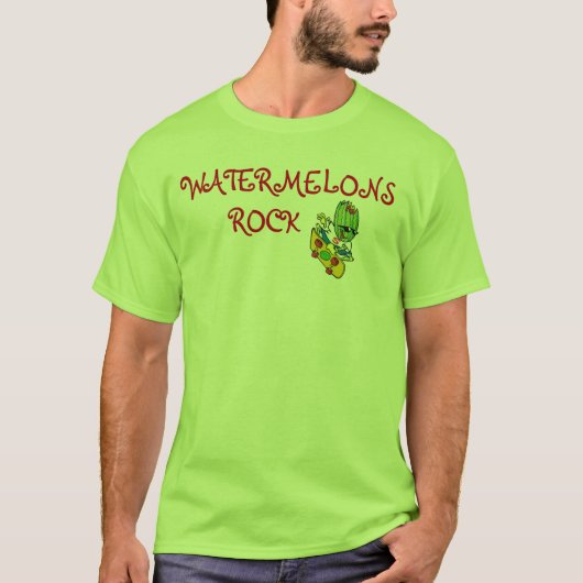 "Wassermelone-Felsen-" Frucht-Neuheits-Shirt T-Shirt (Vorderseite)