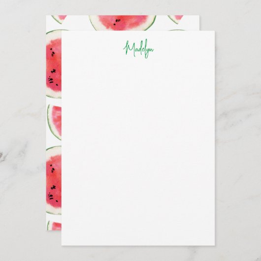 Wassermelone - Flachbildschirm Dankeskarte (Vorne/Hinten)