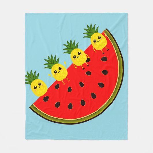 Wassermelone Fleecedecke (Vorderseite)